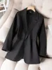 Abiti da donna Blazer Arrivo Autunno Inverno Donna Blazer da donna Rosa Nero Caffè Donna Manica lunga Solido Giacca casual Cappotto 230904