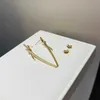 Fashion Designer Tiff Top t Family Knotted Earrings and Vacuum Plated New 925 Silver Needle Simple Fashionable in Style