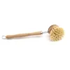 Brosse classique en bois naturel à Long manche pour Pot, poêle de cuisine, bol de vaisselle, brosse de nettoyage, outils de nettoyage ménager