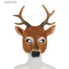 Party Masks Cosplay Deer Mask 3D Animal Mask PU Foam Personalized Gift Women Men Carnival Party Rave Club Role Play Masks T230905