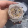 Moissanite di alta qualità 2023 Top Luxury Diamonds Automatic Full ETA Papers Movimento Moissanite Quality Men Watch Blu Dial Out Orologi con scatola e orologio ghiacciato Iifr