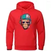 Herrtröjor 2023 personlighet rökning apa hoodie mens mode tröja hip hop casual fleece streetwear vår huvtröja