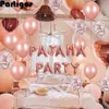 Andra evenemangsfestleveranser 1Set Rose Gold Pyjama Balloons 12 Inch Confetti Latex Banner Decoration Spa 230905