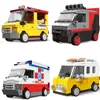 Blocks Pull Back Fire Fighting Truck City Taxi Bus Panzer Vehicle Building Blocks Toys For Children Boys Gifts R230905