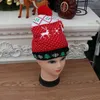 Juldekorationer LED -stickad hatt söta vuxna barn mjuk beanie Santa dekoration år present navidad noel xmas 230905