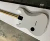 Chitarra elettrica bianca lucida a 6 corde con ponte fisso. Offerta logo/colore personalizzabile