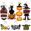 Party Decoration 2023 Halloween Pumpkin Hanging Sign Spooky Witch Bat Trick or Treat Banner Front Door decor Halloween Party Decorations for Home x0905