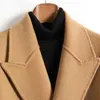 Women's Wool Blends New Double Fleece Coat for Men's Length Autumn/Winter Woolen Coat for Men's Large Size Double Breasted Knee Double Fleece Coat HKD230904