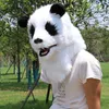 Masques de fête Nouvelle peluche brillant Panda Head Cover Halloween Animal Masque Cosplay Bizarre Bal Dress Up Prop Simulation Coiffe Animale Panda Masque T230905