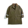 Trench da uomo Maden Tooling Giacche americane Retro Vigile del fuoco di media lunghezza Giacca a vento Autunno Inverno Striscia riflettente Soprabito Outwear 230904