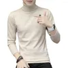 Men's Sweaters Men Sweater Solid Color Stylish Turtleneck Slim Fit Windproof Winter Warm A Must-have Casual