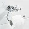 Chrome Crystal Toilet Paper Holder Solid Brass Roll Polish Shlef Towel Wall Mounted Bathroom Accessories Y200108264o