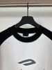 T-shirt di marca minimalista casual alla moda con ricamo colorato stampato con lettera Bale di moda 2023ss