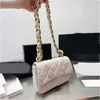 2023-Designer Shoulder Bags Classic Lattice Messenger Bag Womens Thick Chain Luxury Handbags Fashion Simple Square High Quality Leather Purse