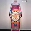 Vestidos casuais básicos africano dashiki vestido impressão bohemia lenço de seda hijab solto elegante muçulmano abaya bazin robe vestidos broder riche sexy senhora festa lst230904