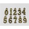 Charms Wholesle-80 PCS Antiqued Sier /Bronze Assorted Liczba Kroplowanie Biżuterii Komponenty OTZ6A