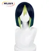 Cosplay Wigs Game Genshin Impact Tighnari Cosplay Wig Tighnari Dark Blue Green Short Heat Resistant Synthetic Hair Role Play Wigs Wig Cap 230904