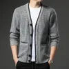 Men's Sweaters Vneck Cardigan Autumn Winter Button Up Coat Fleece Thick Cashmere Jumper Blazer Male Clothing Knitted Sweater Jacket 230904