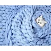 Coperte WOSTAR Moda grossa coperta di lana merino spessa filato grande vagante lavorato a maglia inverno caldo coperte divano letto 230905