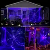 Autres fournitures de fête d'événement Halloween Spider Web Lights LED Spider Net pour intérieur extérieur Halloween jardin cour maison hantée décoration accessoires enfants faveur 230905