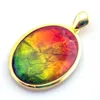 Collana con ciondolo in argento con ammolite di fuoco Gioielli in pietra naturale per donna e uomo