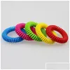 Braccialetto repellente per zanzare Braccialetto elastico a spirale Bracciale per polso a mano Anello telefonico Catena Braccialetti anti-zanzara Goccia Dh4Ou