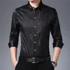 Men's Casual Shirts Kemeja Halus Kotak kotak Tipis Baru Pria Kasual Cerdas Kerah Lengan Panjang Pakaian Musim Semi Gugur Koreon Atasan Fashion Bisnis Longgar 230904