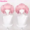 Cosplay perukları kaname madoka peruk anime puella Magi Madoka Magica cosplay peruk pembe kısa 30 cm çift at kuyruğu peruk ısıya dayanıklı saç cadılar bayramı 230904