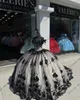 Temel Sıradan Elbiseler Vintage Siyah İnciler Boncuklu 3d Çiçekler 15 Yıllık Quinceanera Elbise 2023 Tatlı 16 Elbise Parti Elbisesi Up Vstidos de Gala LST230904