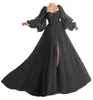 Long Sweety Side Split Long Sleeve Formal Evening Dresses Prom Party Gowns Applices Sweetheart Tulle Ball Gown Plus Size E03