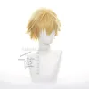 Cosplay Wigs Chainsaw Man Denji Cosplay Wig Short Golden Synthetic Hair for Men Anime Wig Halloween Carnival Party Denji Wigs 230904