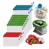 Storage Bags Reusable Mesh Produce Premium Washable Eco Friendly For Grocery Shop Fruit Vegetable 20Sets Drop Delivery Home Garden Hou Otzv0