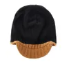 Beanie/Skull Caps Connectyle Men's Outdoor sboy Hat Winter Soft Warm Hat Thick Knitted Brim Beanie Daily Cap with Visor 230905