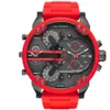 Montre brésilienne à grand cadran rouge pour hommes, décontractée, grande montre de sport militaire, entière, DZ7370, cadeau 199x