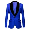 Męskie garnitury Blazers Modna różowa czarna biała niebieska wzorzyste kombinezon Slim Fit Groomsmen Tuxedos na obrożę ślubną JA260L