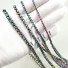 Link Chain Vacuum Plating Rainbow Color Tone Hip Hop Necklace Jewelry 3~6mm Width