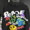 Heren Hoodies Sweatshirts Vrede Begint met Liefde Hoodie Mannen Vrouwen Harajuku Stranger Things Top Kwaliteit Zware Stof Capuchon Sweatshirt x0905