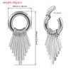 Navel Bell Button Rings Vanku 2PCS 6mm Ear Hoop With Tassels Weights Hanger Gauges Plugs Expander 316L Stainless Steel Magnetic Piercing Body Jewelry 230905