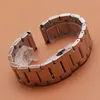18mm 20mm 21mm 22mm 23mm 24mm prata polido aço inoxidável metal pulseira de relógio pulseira moda borboleta fivela fecho watch2601