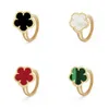 Anéis de trevo de quatro/cinco folhas de alta edição para mulheres homens multi cores para escolher joias de marca presente de casamento design clássico