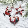 Christmas Decorations Vintage Painted Iron Santa Hanging Figurine Ornament Decor Xmas Tree Decoration Party Supplies Year Gift 2024 230905
