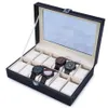 2019 haute qualité en cuir Pu 12 fentes montre-bracelet boîte d'affichage support de stockage organisateur boîtier de montre bijoux affichage boîte de montre T190618280U