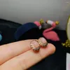Boucles d'oreilles à tige en argent Sterling 925, opale rose naturelle et véritable, cadeau