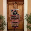 Decorazione per feste 2023 Zucca di Halloween Cartello appeso Strega spettrale Pipistrello Dolcetto o scherzetto Banner Decorazioni per la porta d'ingresso Decorazioni per feste di Halloween per la casa x0905