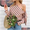 Women'S Blouses Shirts Womens And Tops Quality Designer Women Shirt Clothing Lady Unique Stripe Watching Casual Art Vacation Prefe Dhfzm