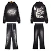 Mens Hellstar TrackSuits High Street Gorentize bluzy Jogger Pants Men Designer Sweatsuits Kurtki Kury