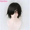 Perruques Cosplay Tronçonneuse Homme Himeno Cosplay Perruque Noir Court Cosplay Anime Perruque Avec Yeux Patch Résistant À La Chaleur Cheveux Halloween Party Perruques Perruque Cap 230904