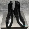 Boots Street Genuine Leather Serpentine Men Pointed Toe Customized Dress Wedding