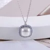 Bling Blue Diamond Elegancki urok Naszyjniki dla kobiet kwadratowe geometria kryształowa matka perłowa miłosna biżuteria weselna