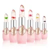 Läppbalsam 6pcsbox Crystal Clear Flower Jelly Lip Balm Sats Set Temperaturfärg Kiftig läppstift Moisturizer Vitamin E Beauty Health 230904